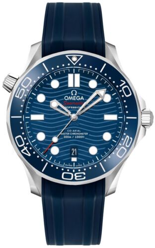 Omega New Seamaster Blue Dial Date Automatic Self-Winding Mens Luxury Watch