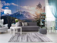 Nice Wall Fototapete Berglandschaft Wand Mural Wald Natur Blau 320X230Cm