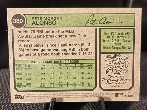 2023 Topps Heritage Pete Alonso Chrome /999 - Picture 2 of 2
