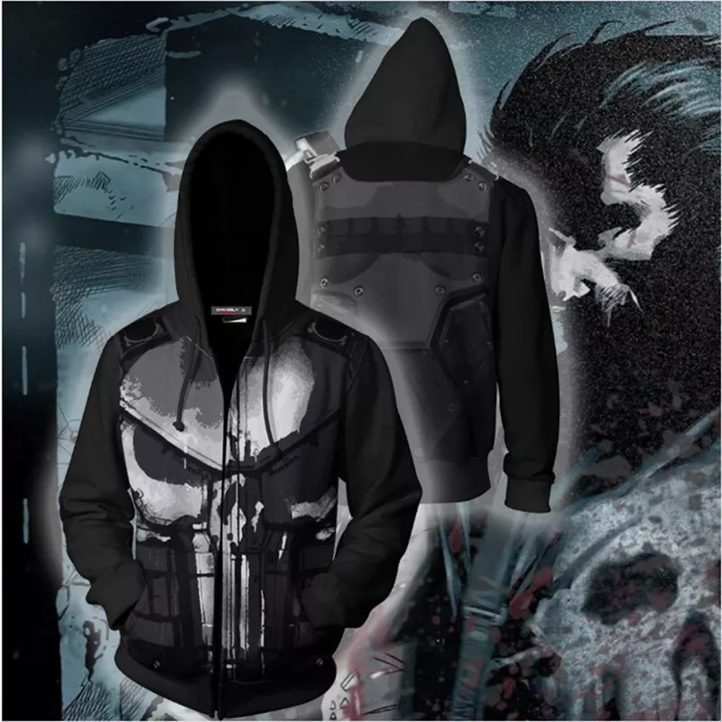 The punisher zip sales up hoodie