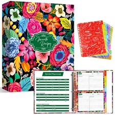 3 Ring Recipe Binder, 8.5x11 inch 3 Ring Recipe Binder Kit with 50 Plastic Sl...