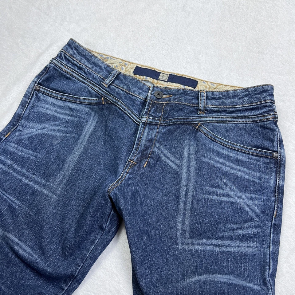 Pantalones de mezclilla Marithe Francois Girbaud Bootcut para mujer 32 rayas tigre azul Y2K Foto 3 de 4