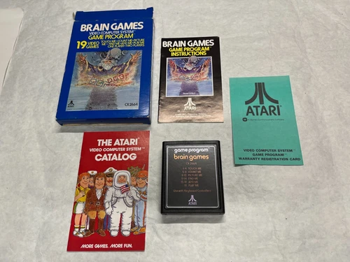 NICE Atari VCS 2600 Game Complete in Box 1978 BRAIN GAMES Text Label Arcade VGC