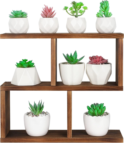 Window Sill Plant Stand Small Wood Plant Shelf for Succulents 3 Tier ...