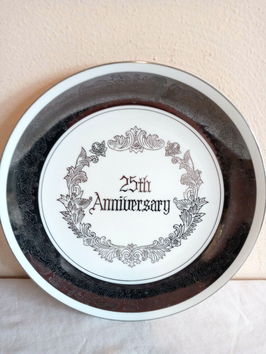 25th Wedding Anniversary Plate Handcrafted in Japan Collector BX