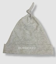  70 Burberry Kid's Boy's Gray Logo Cotton Warm Winter Beanie Hat Size XXS
