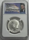 1964 NGC PF68 Proof Type 1 Straight G Silver Kennedy Half JFK Coin Signature 50c