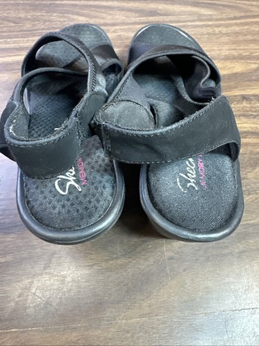 Skechers Cali Rumblers Sandals Women’s Size 9 Black Wedge Slingback Memory Foam - Picture 19 of 24