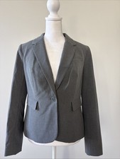 Women s The Limited Classic Charcoal Gray Single Button Suit Blazer 4P New