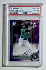 2022 Bowman Jonatan Clase 1st Chrome Purple Refractor Auto /250 PSA 10 CPA-JCL