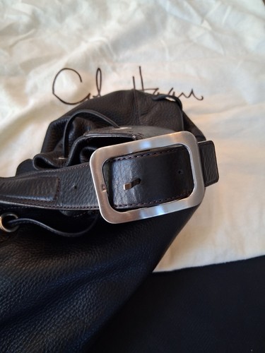 Auténtico Bolso de Mano COLE HAAN Cuero Negro USADO VINTAGE viene con bolsa para el polvo - Imagen 5 de 8