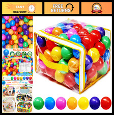 Colorful Ball Pit Balls - Phthalate & BPA Free, Crush Proof Plastic - 7 Bright C