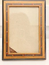 Vtg Fetco Marquetry Unique Inlay Teak Wood 4 x 6 Photo Frame Handcrafted