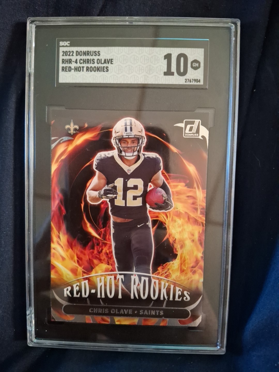 2022 Donruss Chris Olave Red-Hot Rookies Graded 10 Football Card