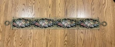 Vintage Corona Decor Co Tapestry Wall Hanging Double Brass Bell Pull 50” X 6”