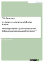 Felix Konermann | Leistungsbewertung Im Schulischen Kontext | Taschenbuch (2025)