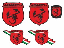 Kit loghi adesivi 500/595 Abarth COPRILOGHI ROSSO- NERO