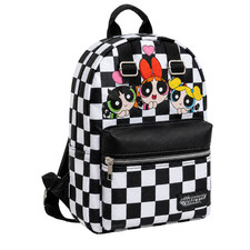 Powerpuff Girls Mini Backpack Black White Checkerboard Kids School Bag NWT