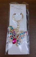 NIP Crystal Collection Multicolor Crystal Butterfly Gold Tone Keychain