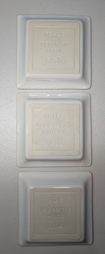 Juliska Cornerstone Mini Square Tray Dish Joy Peace Hope 4.5" Set Of 3 - Picture 5 of 8
