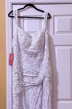 Glamorous Sexy White Sequin Gown