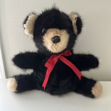 Anthon's Furs Inc. Plush Mink Teddy Bear Hong Kong 10" Tall Vintage