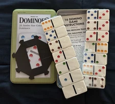 Double 6 Dominoes (Cardinal Industries Inc. In Tin Colors Porcelain)