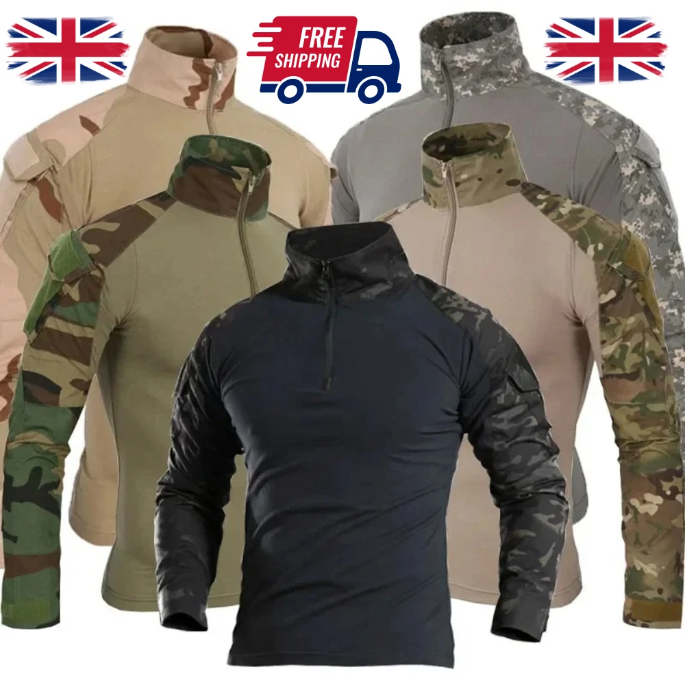 Mens Army-Tactical Military Uniform Airsoft Camo Combat Long Sleeve T-Shirt-Tops
Opens in a new wind