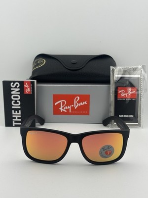 Ray-Ban New Justin RB4165 Red Mirror Lens Polarized Sunglasses 622/6Q 54mm