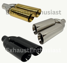 Exhaust Enthusiast Tip 3 Inlet 4 Dual Outlet 18.00 Long Exhaust Muffler Tip