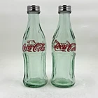 Vintage Coca-Cola Glass Bottles Salt and Pepper Shakers 6"