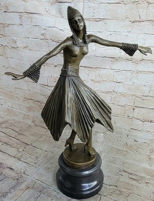 Ballerina Dancer Bronze Statue Sculpture Art Nouveau Attractive Figure Decor Art