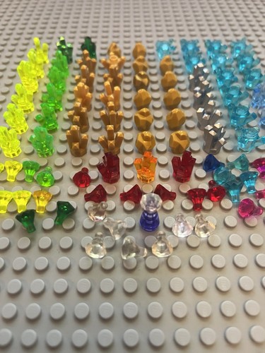 LEGO - Assorted Crystals Rock Jewels Gems Gold Lot - Free Shipping!! - Picture 4 of 6