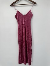 Hot Pink Crushed Velvet Maxi Dress Coquette Whimsigoth V-neck Fairy Spaghetti