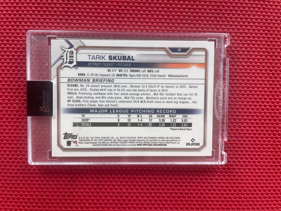 2021 BOWMAN GREEN XFRACTOR REFRACTOR ROOKIE TARIK SKUBAL UNCIRCULATED 4/31 PSA - Image 4 of 4