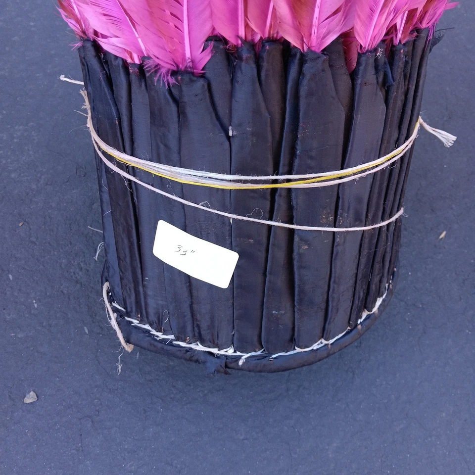 Cocar de penas tradicional roxo 34" feito à mão chapéu Juju HomeDecor Camarões  - Imagem 3 de 4