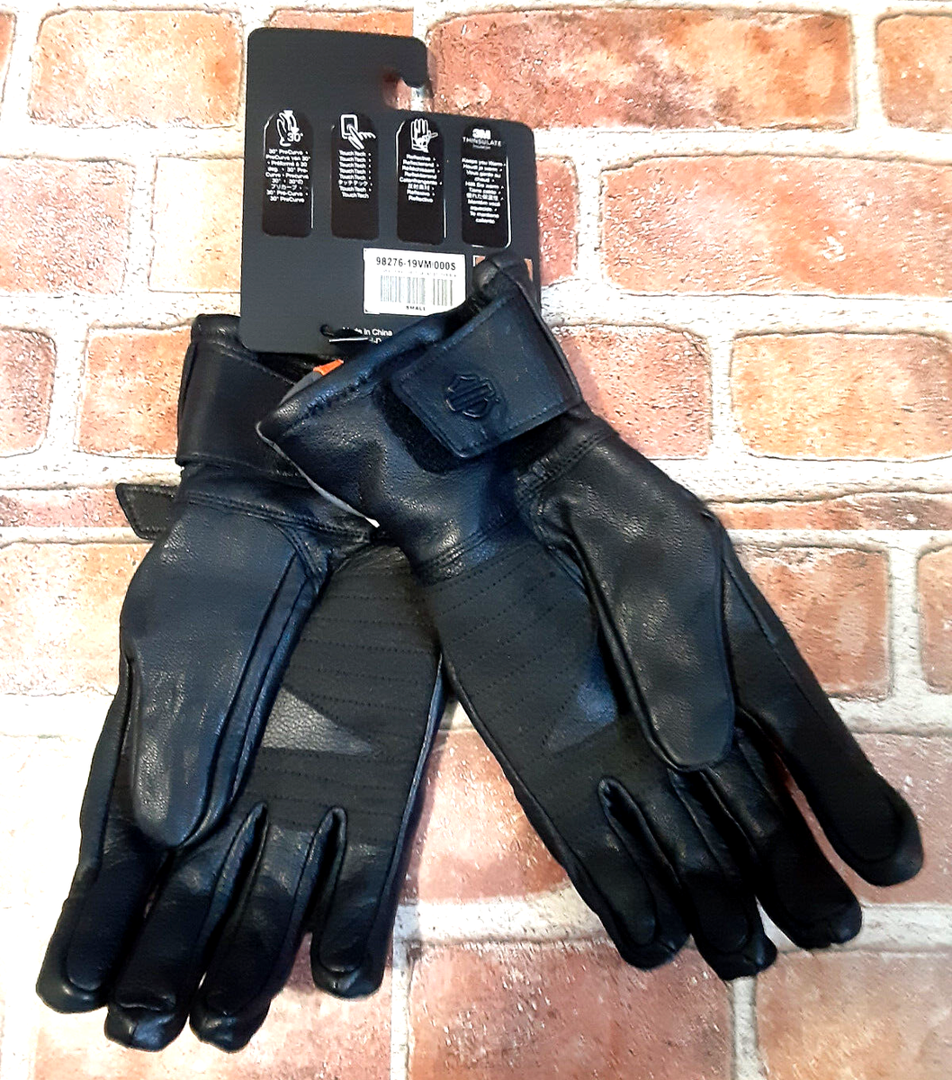Harley-Davidson Ratchett Gauntlet Leather Gloves Black 98276-19VM