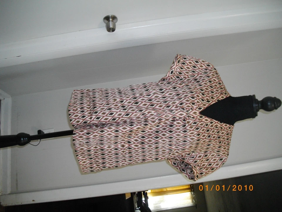 Blusa Camisa Harold's Para Mujer Mezcla Seda Diamante Patter Botón Delantero Talla XL Foto 2 de 4