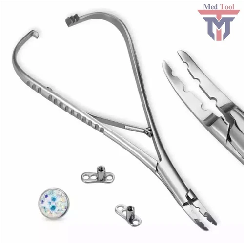 Dermal Anchor Holder 6" Body Piercing Forceps Hemostat Clamp Tool (3 holes) - product listing photo