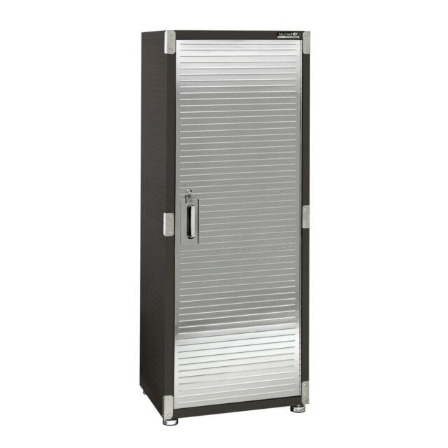 Heavy-Duty Tall Stainless Steel Storage Cabinet w/ Padded Leveling Feet-Graphite