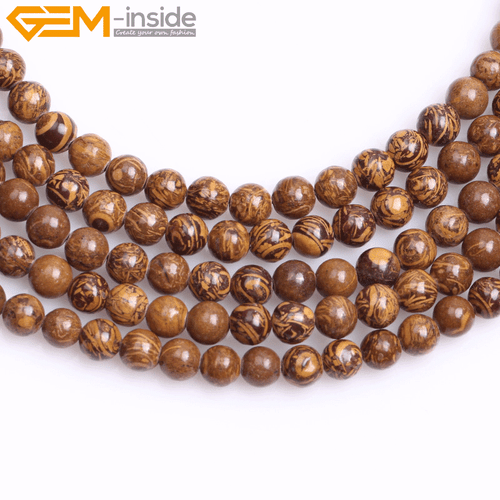 Natural Round Elephant Skin Yellow Jasper Stone Beads Jewelry Making 15" In Lots - Picture 14 of 26