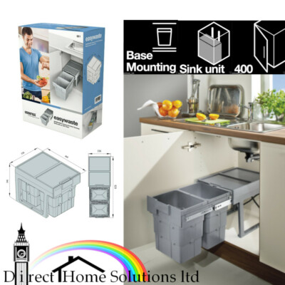 Küche Unterspüle EASYWASTE Ausziehbehälter 2 x 16 L / 400 mm Unterschrank - 503.74.504