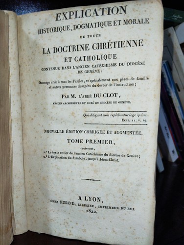 Antiques Rare Christian Books : EXPLICATION HISTORIQUE DOGMATIQUE MORALE 1822 AD - Picture 5 of 24