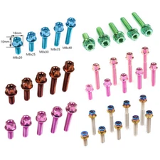 M8x20 25 30 35 40 45 50 55 60mm Titanium Screws Flange Ti Bolts Bicycle Fastener