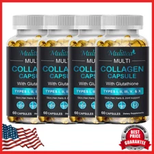 Multi Collagen Peptides-Type I,II,III,V,X Collagen Capsules Joint,Skin Health