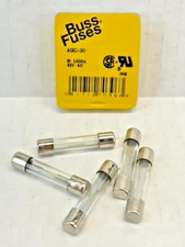 30 Amp Bussman AGC30 Inline Glass Fast Blow automotive fuse NOS - Pack of 5