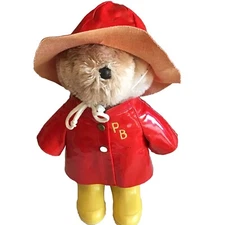 Vintage 1982 Eden Toys Paddington Bear Red Raincoat & Hat & Yellow Boots 