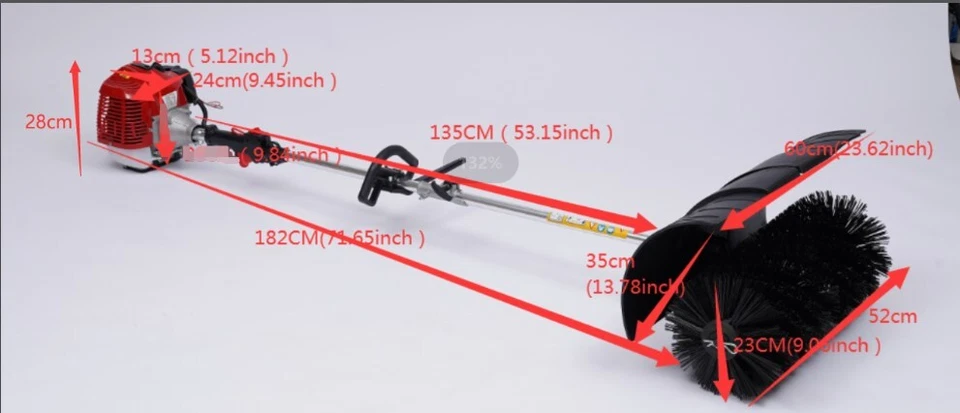 Barredora de césped 31CC de 4 tiempos para exteriores gasolina eléctrica escoba de barrido portátil Foto 4 de 4