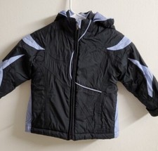 LL Bean Girl's Thinsulated Hooded Jacket Sz S4 Black  Purple PRE-OWNED 