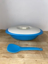New UNIQUE Tupperware Legacy Rice and Soup Server Bowl with Scoop 1.7L Baby Blue
